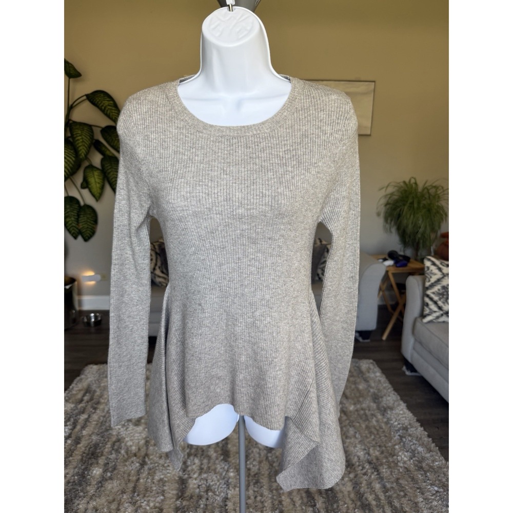 EINII Ribbed Pullover Sweater Scoop Neck Long Sleeve Boutique NWT Small #1120
